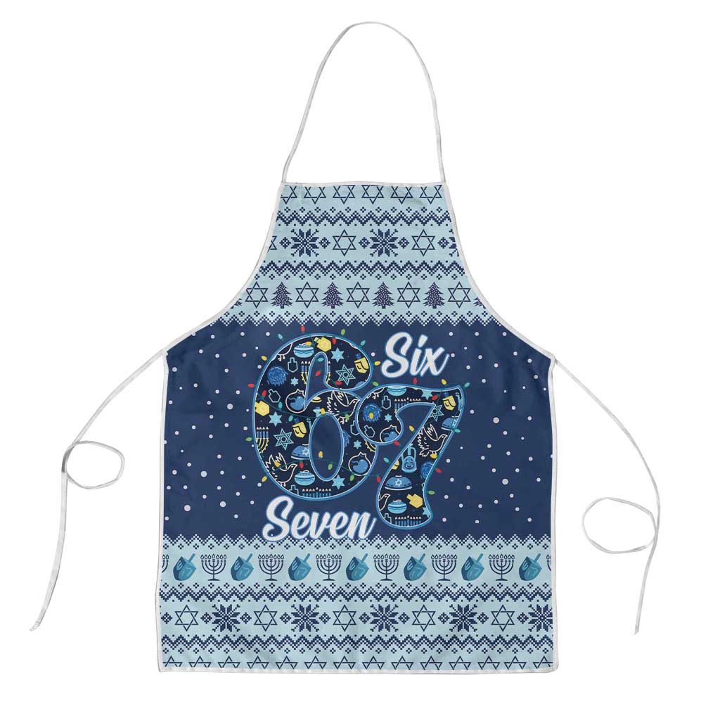 Funny Hanukkah Six Seven Apron Gen Alpha Meme Vibes - Wonder Print Shop