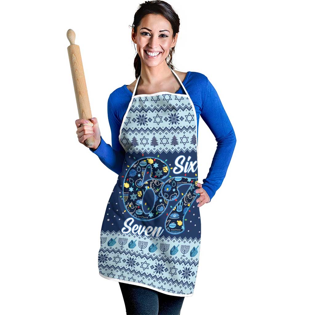 Funny Hanukkah Six Seven Apron Gen Alpha Meme Vibes - Wonder Print Shop