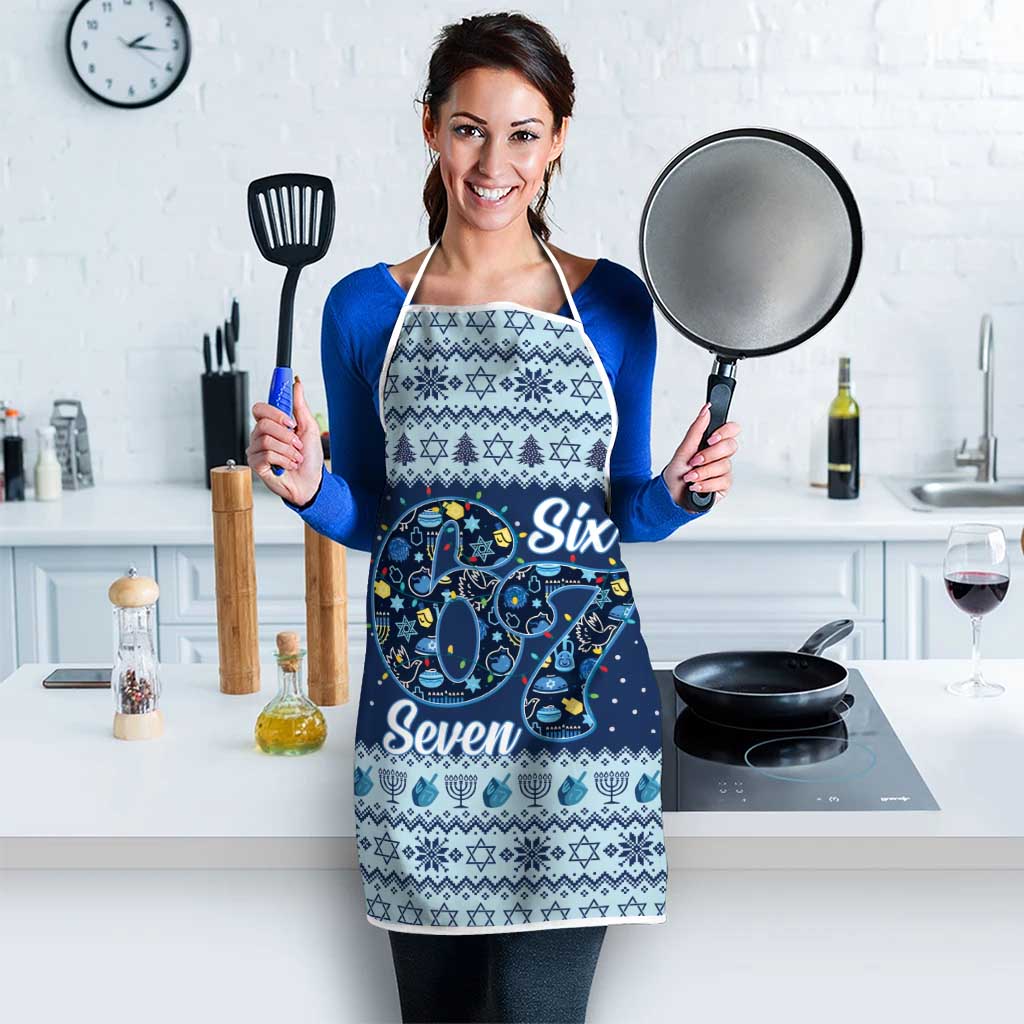 Funny Hanukkah Six Seven Apron Gen Alpha Meme Vibes - Wonder Print Shop