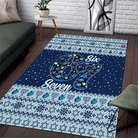 Funny Hanukkah Six Seven Area Rug Gen Alpha Meme Vibes - Wonder Print Shop