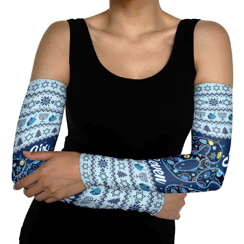 Funny Hanukkah Six Seven Arm Sleeves Gen Alpha Meme Vibes - Wonder Print Shop