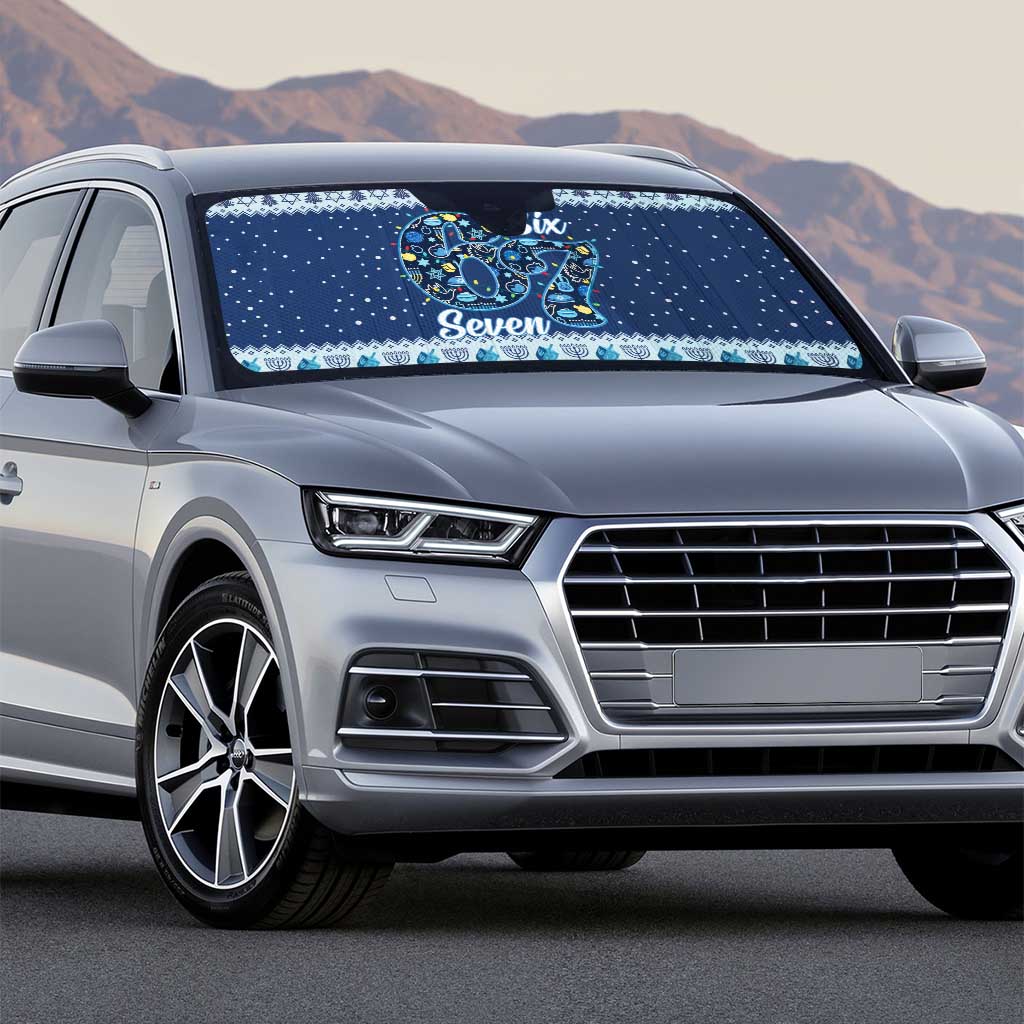 Funny Hanukkah Six Seven Auto Sun Shade Gen Alpha Meme Vibes - Wonder Print Shop