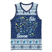Funny Hanukkah Six Seven Basketball Jersey Gen Alpha Meme Vibes - Wonder Print Shop