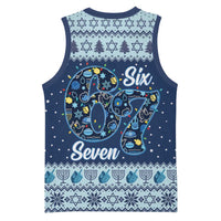 Funny Hanukkah Six Seven Basketball Jersey Gen Alpha Meme Vibes - Wonder Print Shop