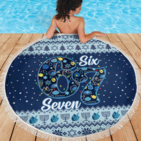 Funny Hanukkah Six Seven Beach Blanket Gen Alpha Meme Vibes - Wonder Print Shop