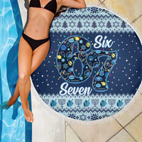 Funny Hanukkah Six Seven Beach Blanket Gen Alpha Meme Vibes - Wonder Print Shop