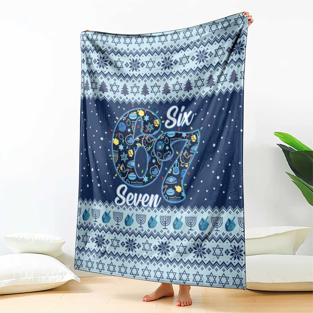 Funny Hanukkah Six Seven Blanket Gen Alpha Meme Vibes - Wonder Print Shop