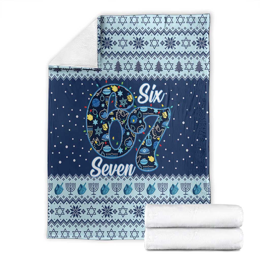 Funny Hanukkah Six Seven Blanket Gen Alpha Meme Vibes - Wonder Print Shop