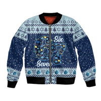 Funny Hanukkah Six Seven Bomber Jacket Gen Alpha Meme Vibes - Wonder Print Shop
