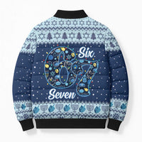 Funny Hanukkah Six Seven Bomber Puffer Jacket Gen Alpha Meme Vibes - Wonder Print Shop