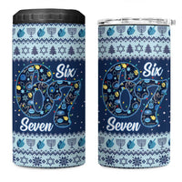 Funny Hanukkah Six Seven 4 in 1 Can Cooler Tumbler Gen Alpha Meme Vibes - Wonder Print Shop