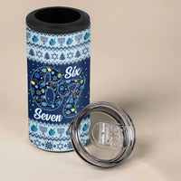 Funny Hanukkah Six Seven 4 in 1 Can Cooler Tumbler Gen Alpha Meme Vibes - Wonder Print Shop