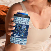Funny Hanukkah Six Seven 4 in 1 Can Cooler Tumbler Gen Alpha Meme Vibes - Wonder Print Shop