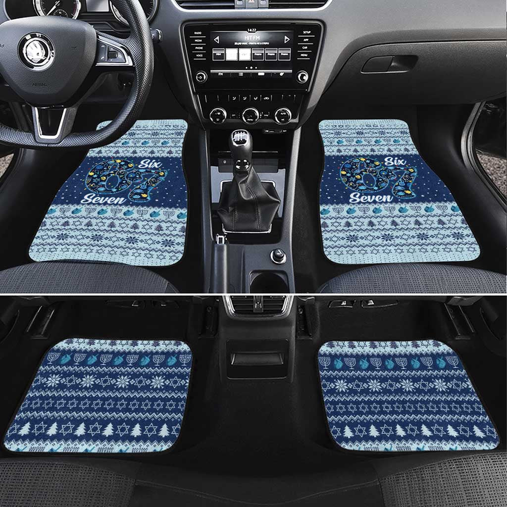 Funny Hanukkah Six Seven Car Mats Gen Alpha Meme Vibes - Wonder Print Shop