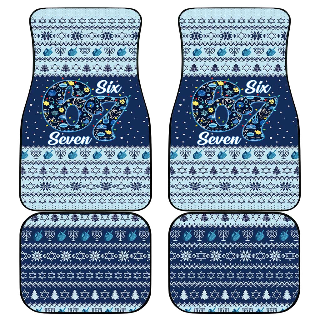 Funny Hanukkah Six Seven Car Mats Gen Alpha Meme Vibes - Wonder Print Shop
