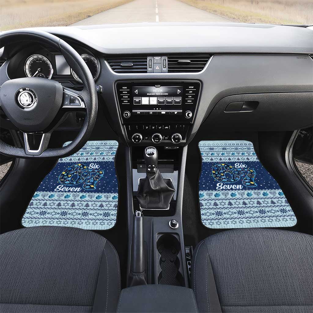 Funny Hanukkah Six Seven Car Mats Gen Alpha Meme Vibes - Wonder Print Shop