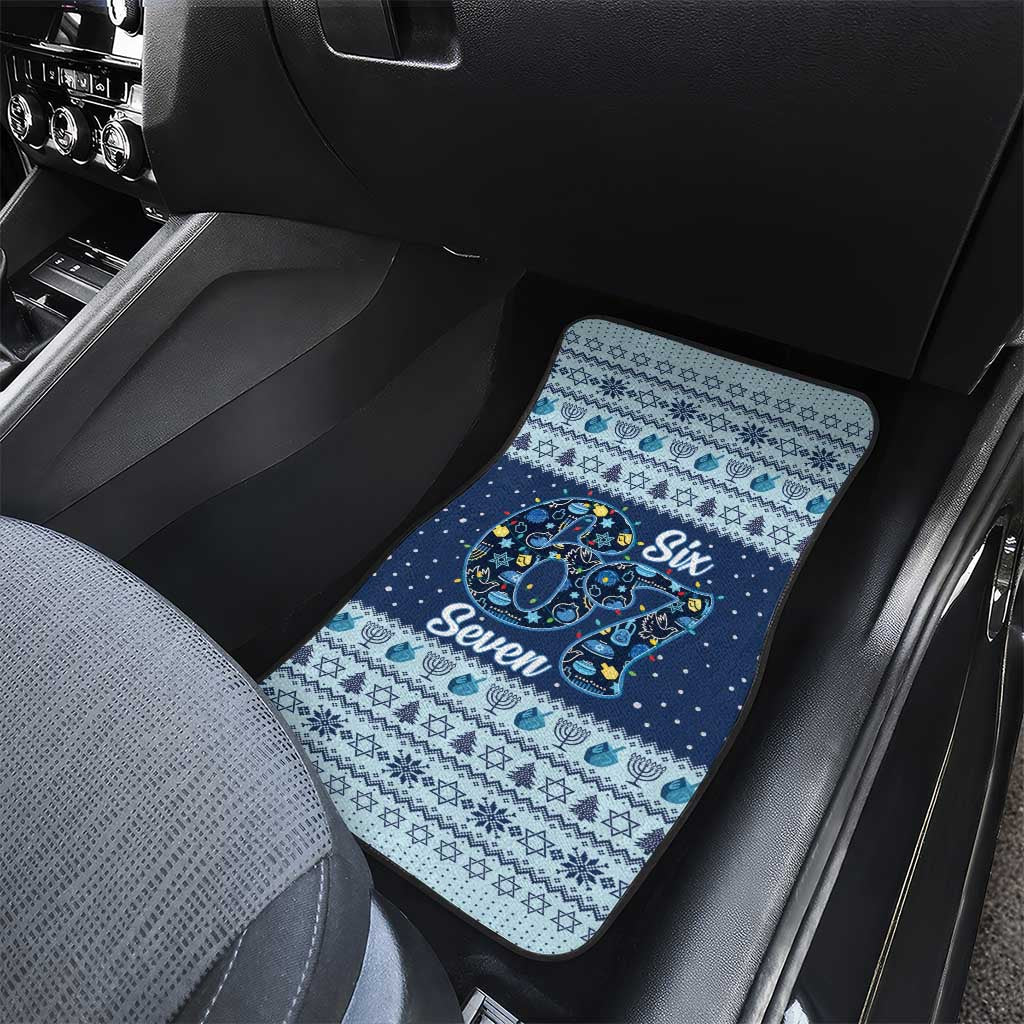 Funny Hanukkah Six Seven Car Mats Gen Alpha Meme Vibes - Wonder Print Shop