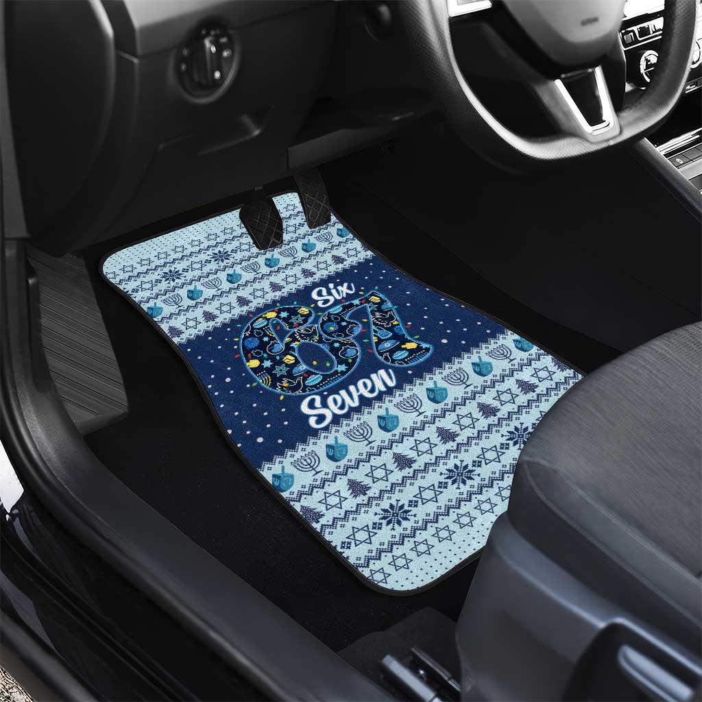 Funny Hanukkah Six Seven Car Mats Gen Alpha Meme Vibes - Wonder Print Shop