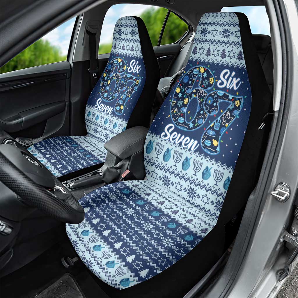 Funny Hanukkah Six Seven Car Seat Cover Gen Alpha Meme Vibes - Wonder Print Shop