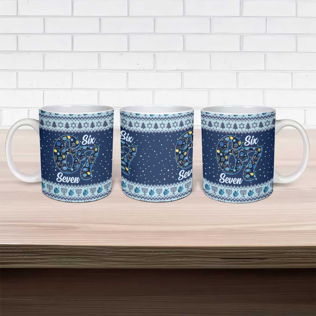 Funny Hanukkah Six Seven Ceramic Mug Gen Alpha Meme Vibes - Wonder Print Shop