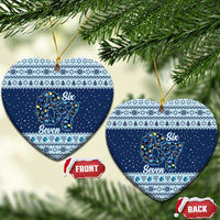 Funny Hanukkah Six Seven Ceramic Ornament Gen Alpha Meme Vibes - Wonder Print Shop