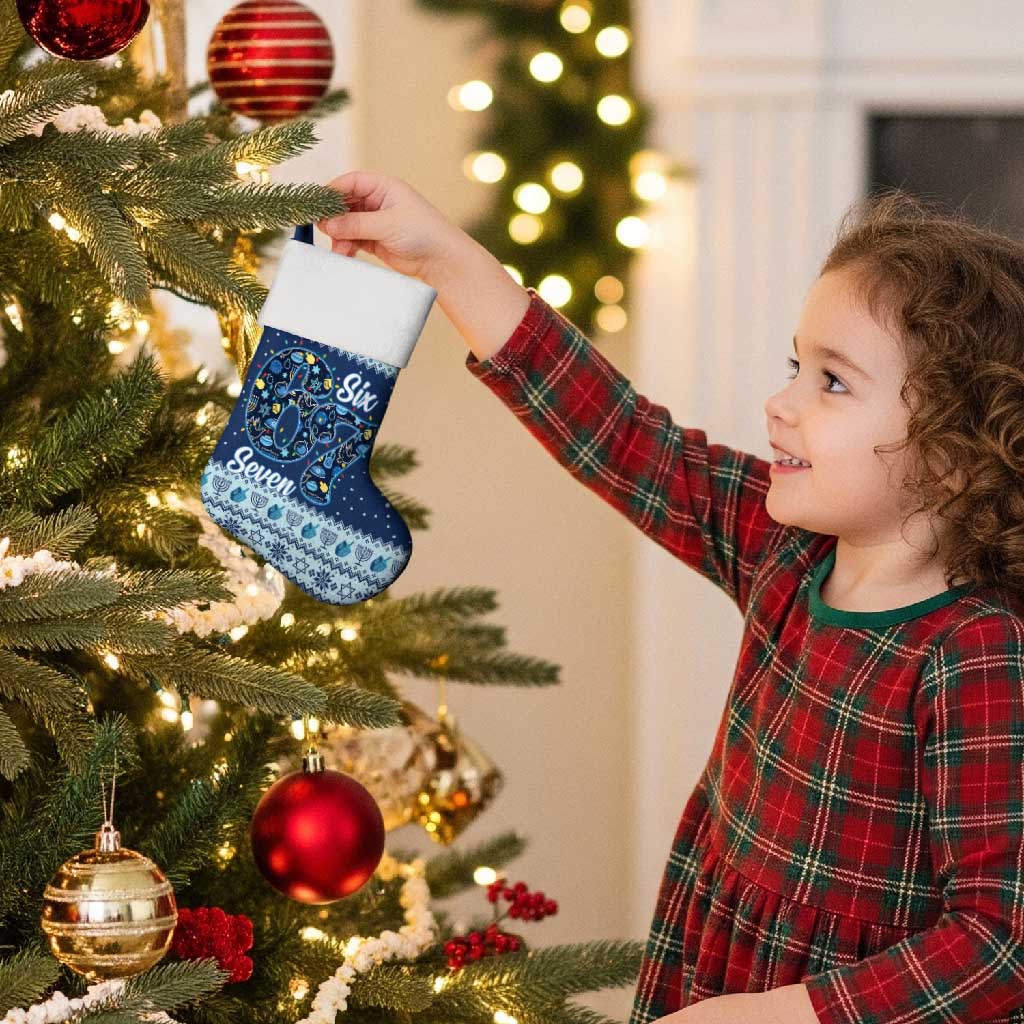 Funny Hanukkah Six Seven Christmas Stocking Gen Alpha Meme Vibes - Wonder Print Shop