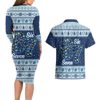 Funny Hanukkah Six Seven Couples Matching Long Sleeve Bodycon Dress and Hawaiian Shirt Gen Alpha Meme Vibes - Wonder Print Shop
