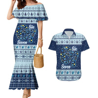 Funny Hanukkah Six Seven Couples Matching Mermaid Dress and Hawaiian Shirt Gen Alpha Meme Vibes - Wonder Print Shop