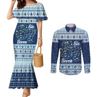 Funny Hanukkah Six Seven Couples Matching Mermaid Dress and Long Sleeve Button Shirt Gen Alpha Meme Vibes - Wonder Print Shop