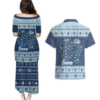 Funny Hanukkah Six Seven Couples Matching Puletasi and Hawaiian Shirt Gen Alpha Meme Vibes - Wonder Print Shop