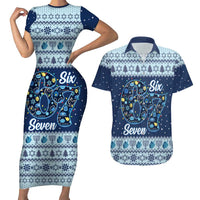 Funny Hanukkah Six Seven Couples Matching Short Sleeve Bodycon Dress and Hawaiian Shirt Gen Alpha Meme Vibes - Wonder Print Shop