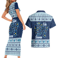 Funny Hanukkah Six Seven Couples Matching Short Sleeve Bodycon Dress and Hawaiian Shirt Gen Alpha Meme Vibes - Wonder Print Shop