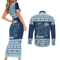 Funny Hanukkah Six Seven Couples Matching Short Sleeve Bodycon Dress and Long Sleeve Button Shirt Gen Alpha Meme Vibes - Wonder Print Shop