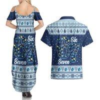 Funny Hanukkah Six Seven Couples Matching Summer Maxi Dress and Hawaiian Shirt Gen Alpha Meme Vibes - Wonder Print Shop