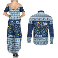 Funny Hanukkah Six Seven Couples Matching Summer Maxi Dress and Long Sleeve Button Shirt Gen Alpha Meme Vibes - Wonder Print Shop