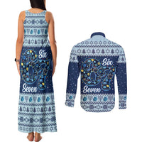 Funny Hanukkah Six Seven Couples Matching Tank Maxi Dress and Long Sleeve Button Shirt Gen Alpha Meme Vibes - Wonder Print Shop