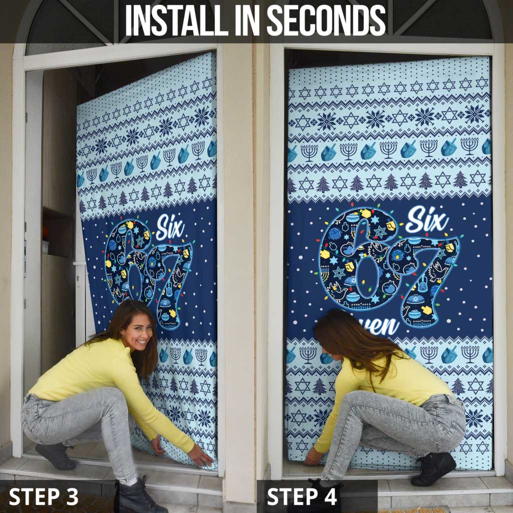 Funny Hanukkah Six Seven Door Cover Gen Alpha Meme Vibes - Wonder Print Shop