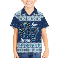 Funny Hanukkah Six Seven Family Matching Long Sleeve Bodycon Dress and Hawaiian Shirt Gen Alpha Meme Vibes - Wonder Print Shop