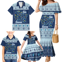 Funny Hanukkah Six Seven Family Matching Mermaid Dress and Hawaiian Shirt Gen Alpha Meme Vibes - Wonder Print Shop