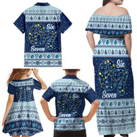 Funny Hanukkah Six Seven Family Matching Off Shoulder Maxi Dress and Hawaiian Shirt Gen Alpha Meme Vibes - Wonder Print Shop
