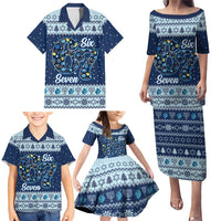 Funny Hanukkah Six Seven Family Matching Puletasi and Hawaiian Shirt Gen Alpha Meme Vibes - Wonder Print Shop