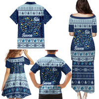 Funny Hanukkah Six Seven Family Matching Puletasi and Hawaiian Shirt Gen Alpha Meme Vibes - Wonder Print Shop