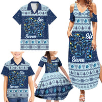 Funny Hanukkah Six Seven Family Matching Summer Maxi Dress and Hawaiian Shirt Gen Alpha Meme Vibes - Wonder Print Shop