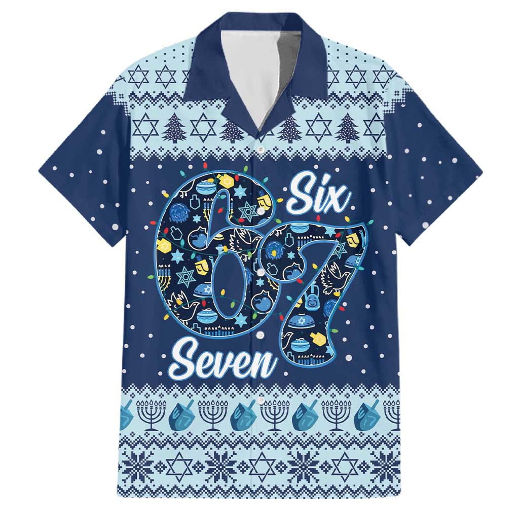 Funny Hanukkah Six Seven Family Matching Summer Maxi Dress and Hawaiian Shirt Gen Alpha Meme Vibes - Wonder Print Shop