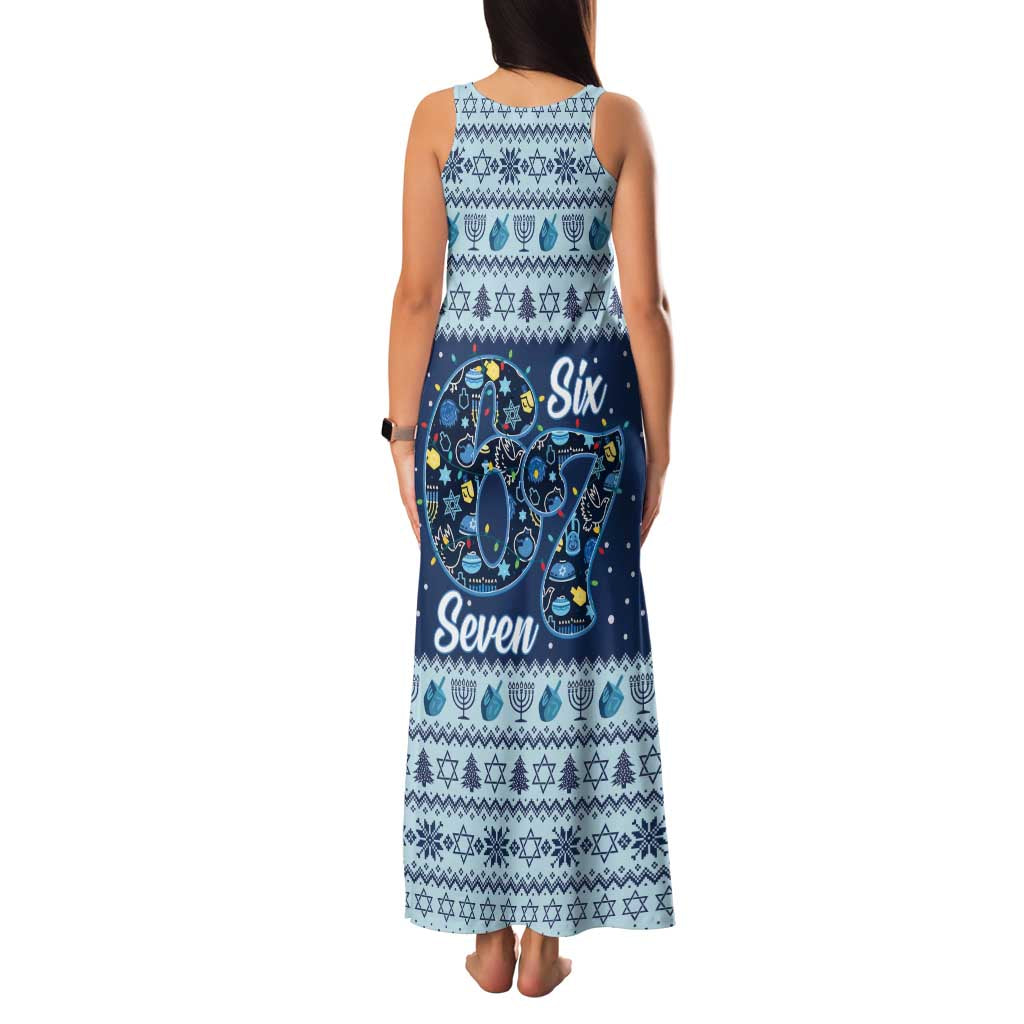 Funny Hanukkah Six Seven Family Matching Tank Maxi Dress and Hawaiian Shirt Gen Alpha Meme Vibes - Wonder Print Shop