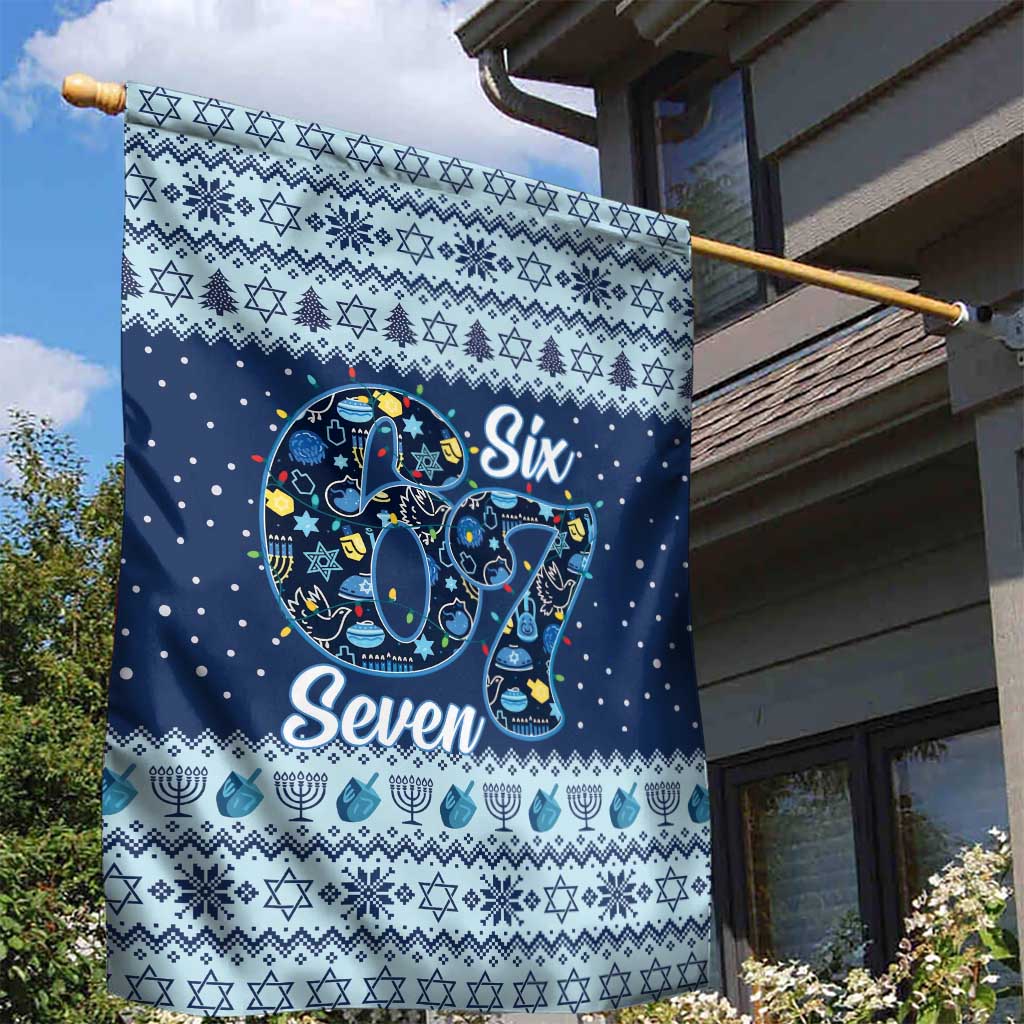 Funny Hanukkah Six Seven Garden Flag Gen Alpha Meme Vibes - Wonder Print Shop