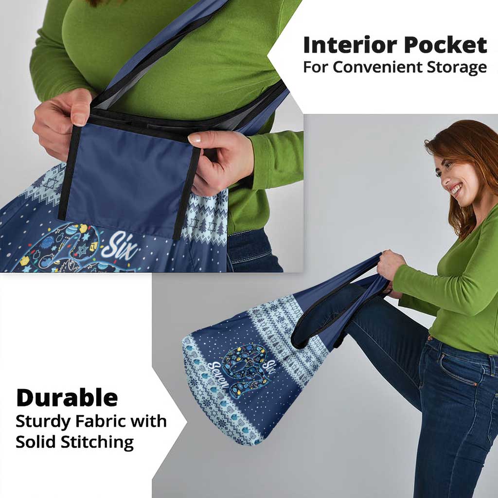 Funny Hanukkah Six Seven Grocery Bag Gen Alpha Meme Vibes - Wonder Print Shop