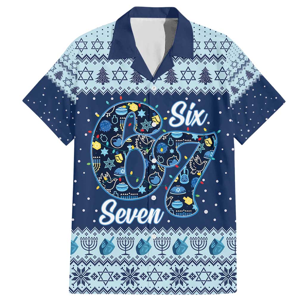 Funny Hanukkah Six Seven Hawaiian Shirt Gen Alpha Meme Vibes - Wonder Print Shop