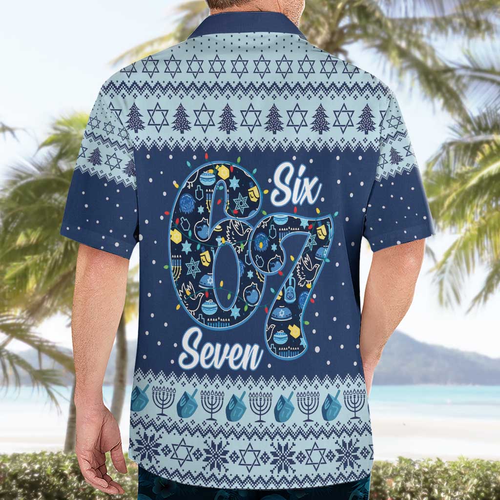 Funny Hanukkah Six Seven Hawaiian Shirt Gen Alpha Meme Vibes - Wonder Print Shop