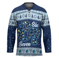 Funny Hanukkah Six Seven Hockey Jersey Gen Alpha Meme Vibes - Wonder Print Shop
